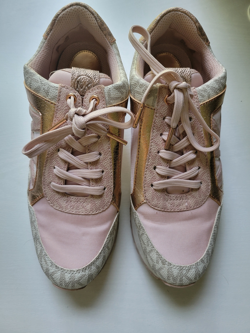 Women's Michael Kors Pink Metallic Accent Fashion Sneakers